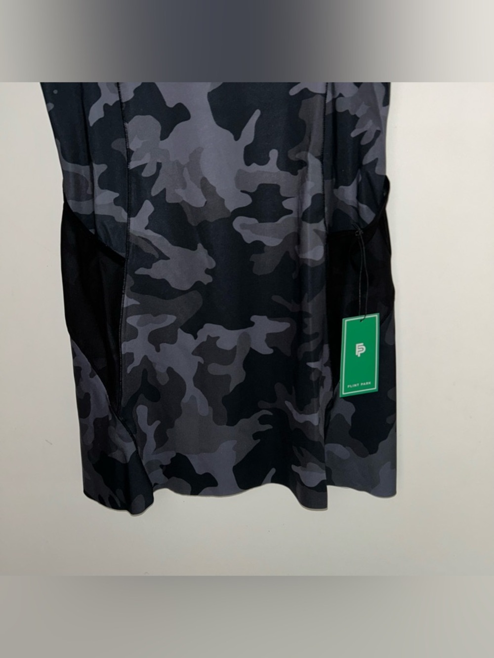FLINT PARK Ace Tennis Dress Camo Black Mesh Mini Activewear Lightweight XL NEW - Picture 3 of 5